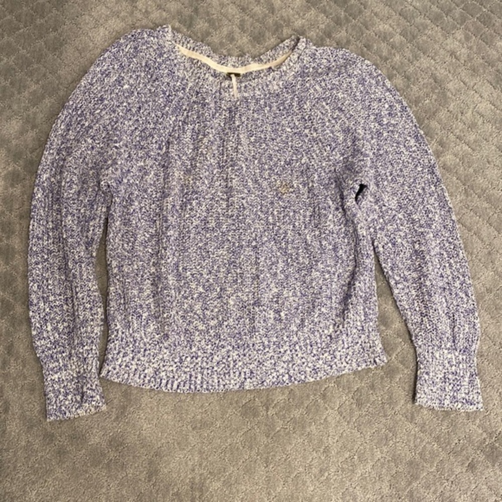 FREE PEOPLE purple and white knit sweater size small S